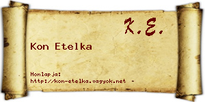 Kon Etelka névjegykártya